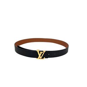 Louis Vuitton 30mm Black Brown Leather Reversible Initiales Belt 80/32